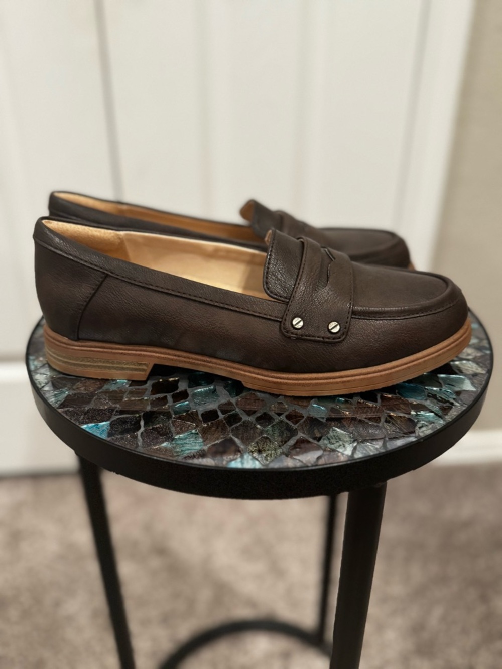 Dr. Scholl's Dark Brown Leather Women's Loafers